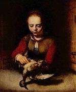 FABRITIUS, Carel Young Girl Plucking a Duck oil painting artist